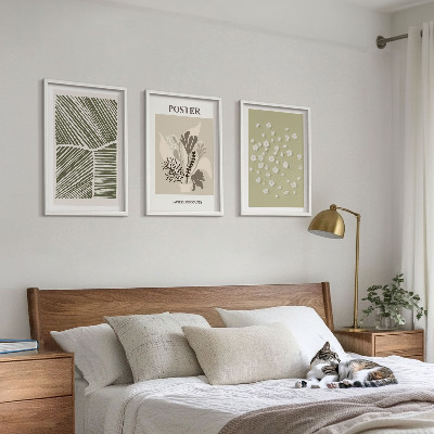 Wall art set Subdued plant motifs