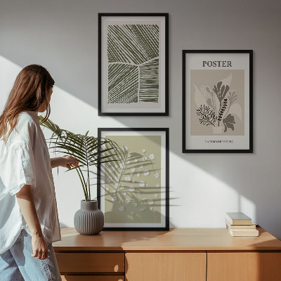 Wall art set Subdued plant motifs