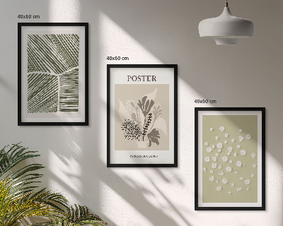 Wall art set Subdued plant motifs