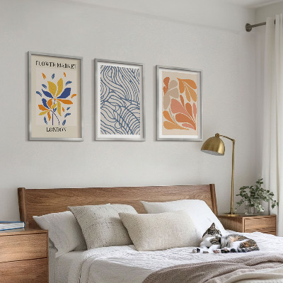 Three-piece wall art piece Modern abstract flowers