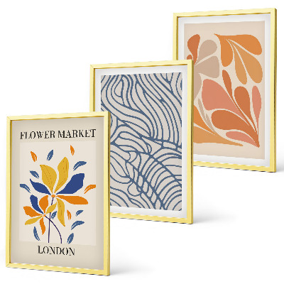 Three-piece wall art piece Modern abstract flowers