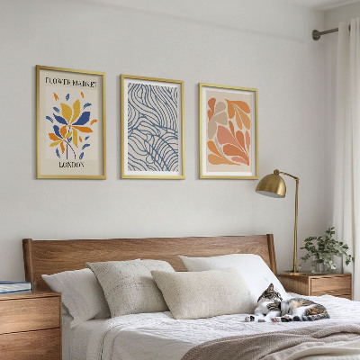 Three-piece wall art piece Modern abstract flowers