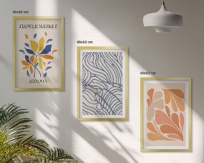 Three-piece wall art piece Modern abstract flowers