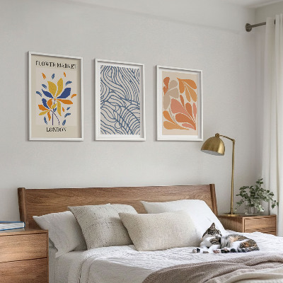 Three-piece wall art piece Modern abstract flowers