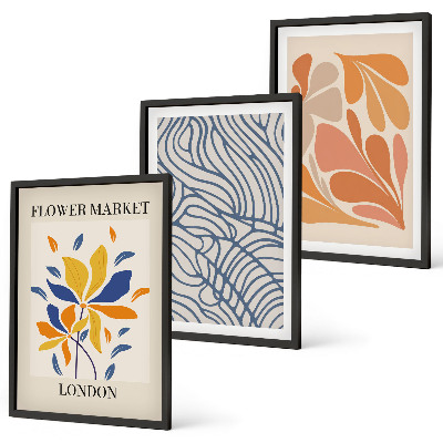 Three-piece wall art piece Modern abstract flowers