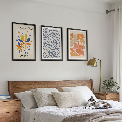 Three-piece wall art piece Modern abstract flowers