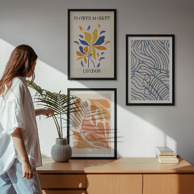Three-piece wall art piece Modern abstract flowers
