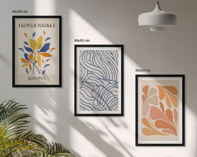 Three-piece wall art piece Modern abstract flowers