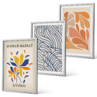 Three-piece wall art piece Modern abstract flowers
