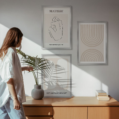 Set of 3 framed wall art pieces Stylish minimalist lines
