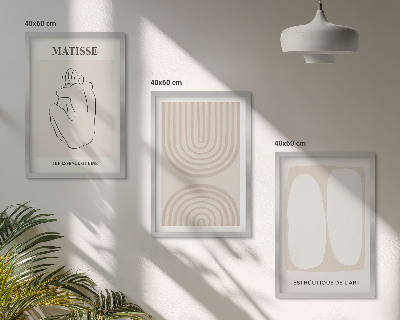 Set of 3 framed wall art pieces Stylish minimalist lines