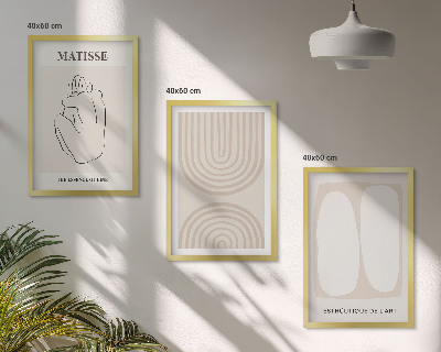 Set of 3 framed wall art pieces Stylish minimalist lines