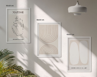 Set of 3 framed wall art pieces Stylish minimalist lines