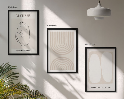 Set of 3 framed wall art pieces Stylish minimalist lines