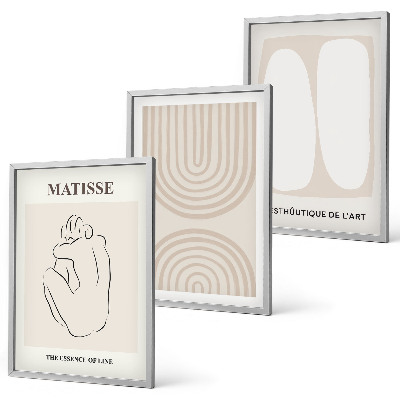 Set of 3 framed wall art pieces Stylish minimalist lines