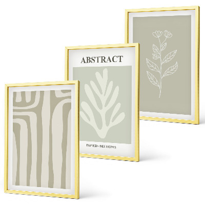 Three-piece wall art piece Abstract plant patterns