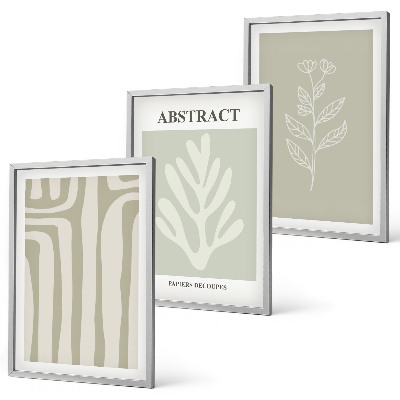 Three-piece wall art piece Abstract plant patterns