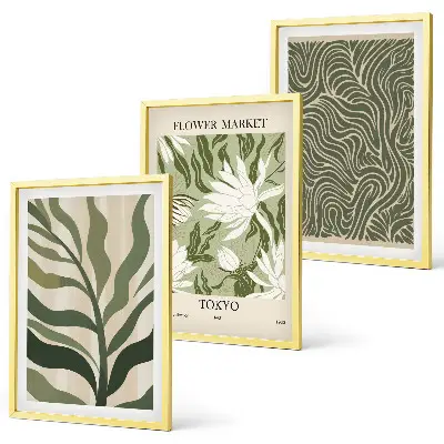 Boho botanical wall art set set of 3 framed prints