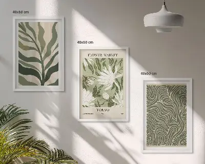 Boho botanical wall art set set of 3 framed prints