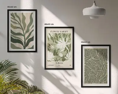 Boho botanical wall art set set of 3 framed prints