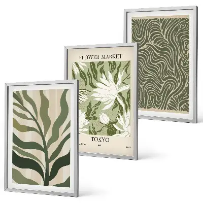 Boho botanical wall art set set of 3 framed prints