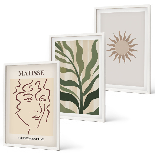 Wall art set Abstract plant patterns