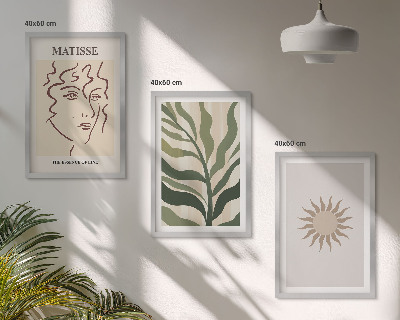 Wall art set Abstract plant patterns