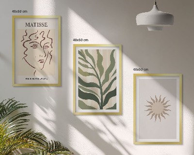 Wall art set Abstract plant patterns