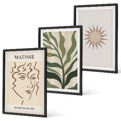 Wall art set Abstract plant patterns