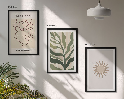 Wall art set Abstract plant patterns