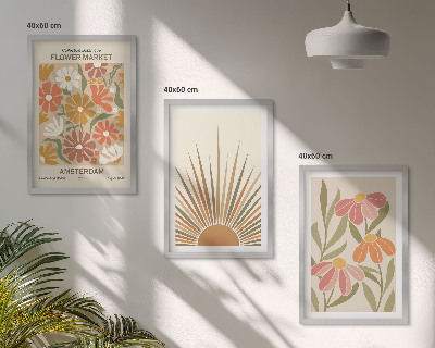 Three-piece wall art piece Pastel sun flowers
