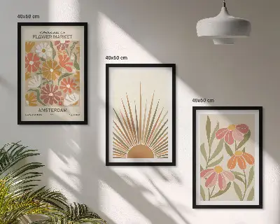 Pastel sunflowers wall art three-piece set