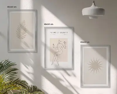 Wall art set minimalist abstract forms