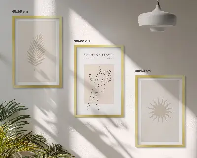 Wall art set minimalist abstract forms