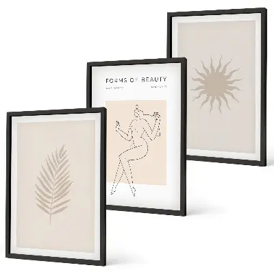 Wall art set minimalist abstract forms