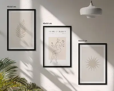 Wall art set minimalist abstract forms