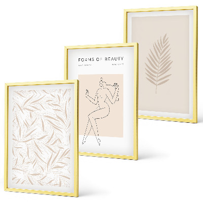 Three-piece wall art piece Minimalist botanical motifs