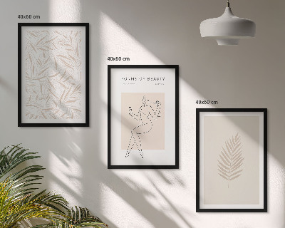 Three-piece wall art piece Minimalist botanical motifs