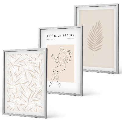 Three-piece wall art piece Minimalist botanical motifs