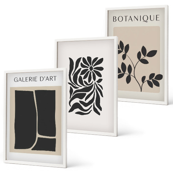 Wall art set Abstract plant patterns