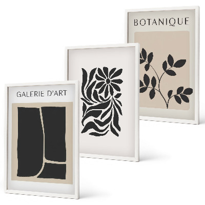 Wall art set Abstract plant patterns