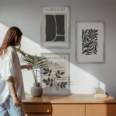 Wall art set Abstract plant patterns