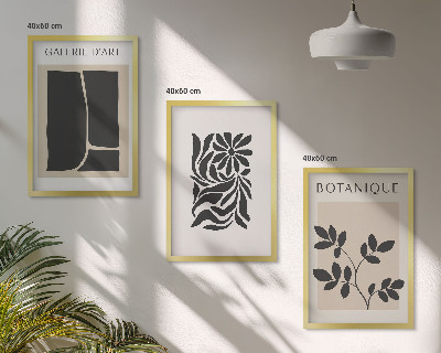 Wall art set Abstract plant patterns