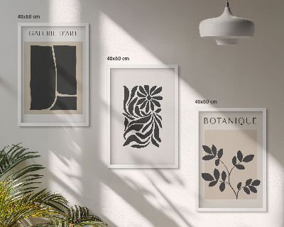 Wall art set Abstract plant patterns