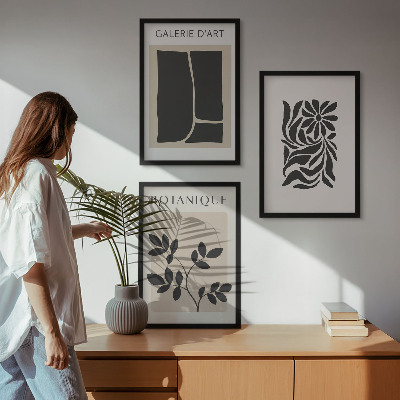 Wall art set Abstract plant patterns