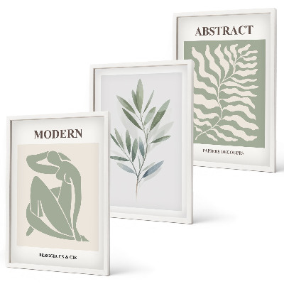 Three-piece wall art piece Matisse watercolor boho design
