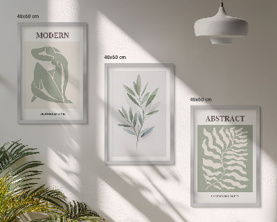 Three-piece wall art piece Matisse watercolor boho design