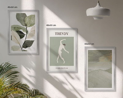 Wall art set Plant silhouette abstract patterns