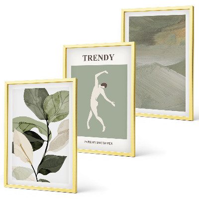 Wall art set Plant silhouette abstract patterns
