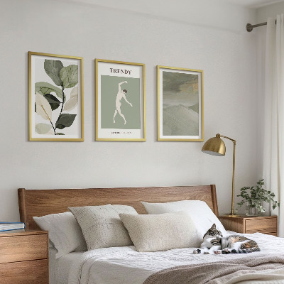 Wall art set Plant silhouette abstract patterns